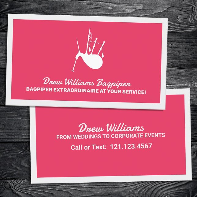 Carte De Visite Bagpiper (Bagpiper Business Cards)