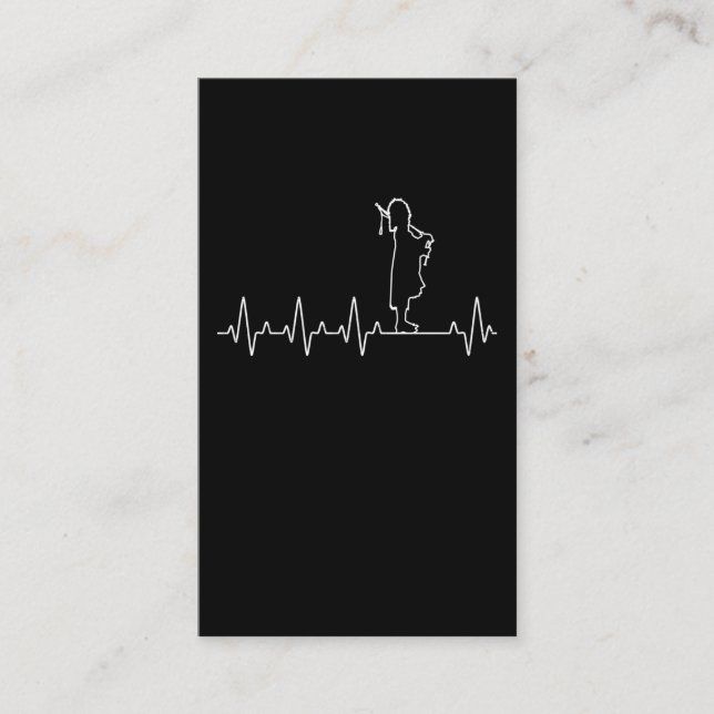 Carte De Visite Bagpiper Heartbeat Musique Lover Musicien Bagpipes (Devant)