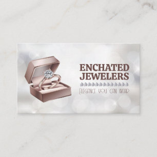 Carte De Visite Bague de diamant en boîte   Bijouterie