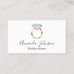 Carte De Visite Bague Diamant Or Blanc Wedding planner Personnalis