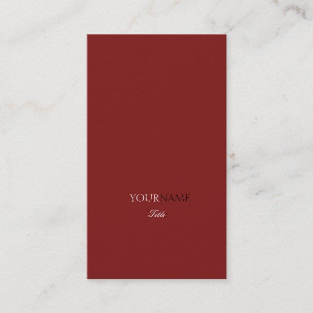 Carte De Visite Baguette rouge Elegante rouge Falu rouge (Devant)