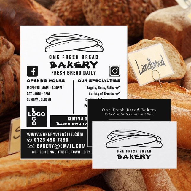 Carte De Visite Baguettes fraîches, Boulangeries, Boulangerie (Créateur téléchargé)