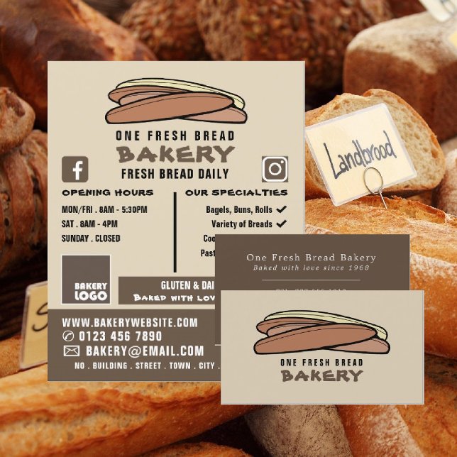Carte De Visite Baguettes fraîches, Boulangeries, Boulangerie (Créateur téléchargé)