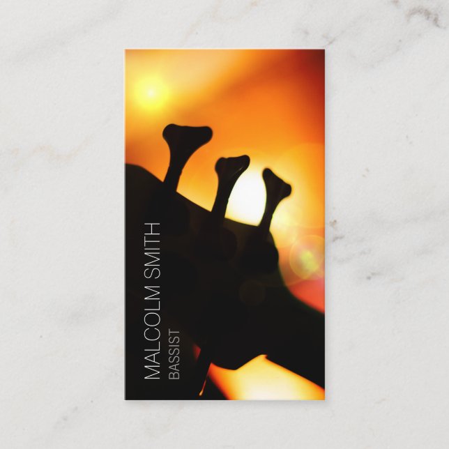 Carte De Visite Baid Bass Headstock Light Flare Musicien (Devant)