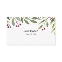 Baies et Branches Aquarelle Élégante