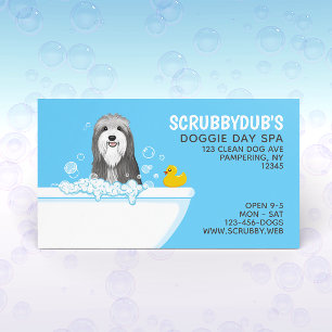 Carte De Visite Bain Chien   Grooming   Collie barrée Busine