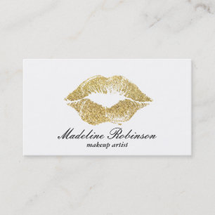 Carte De Visite Baiser à lèvres   Doré