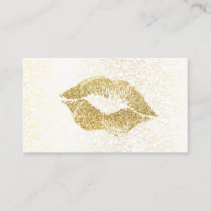 Carte De Visite Baiser de Parties scintillant en or glamour   Text