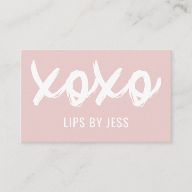Carte De Visite Baisers XOXO tons neutres | Lipsense (Devant)