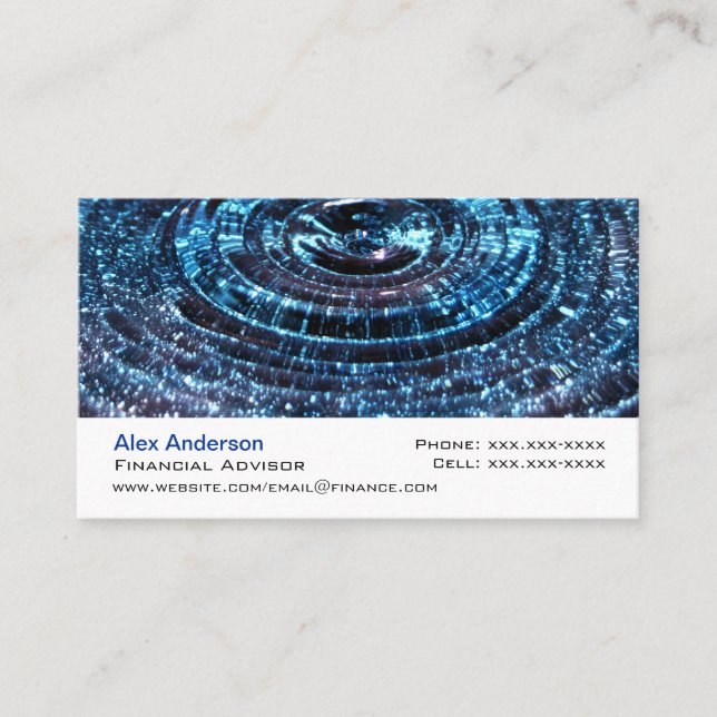 Carte De Visite Baisse de l'eau bleue (Devant)