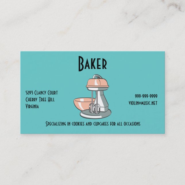 Carte De Visite Baker (Devant)