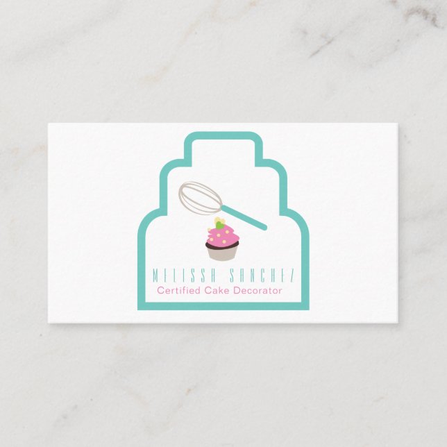 Carte De Visite Baker Cake Logo Boulangerie Chocolat Cupcakes (Devant)