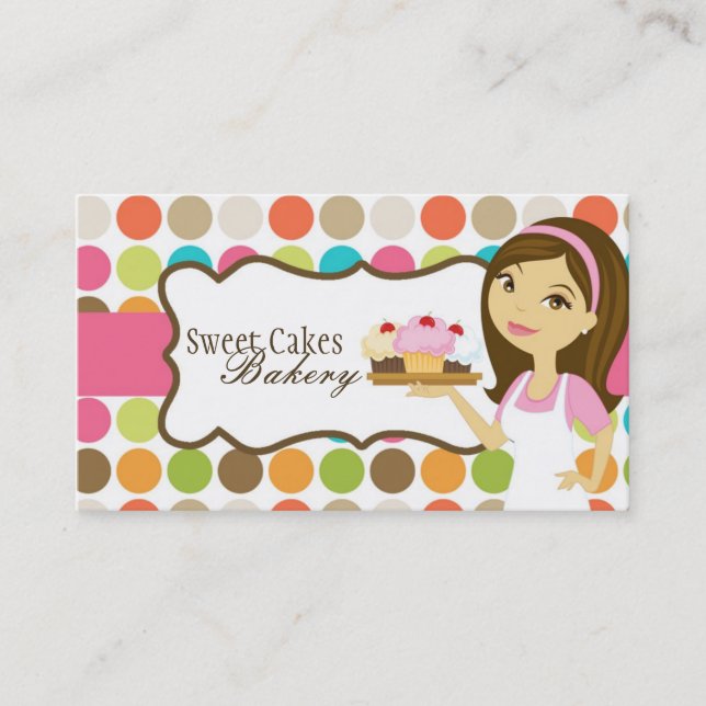 Carte De Visite Baker Cup Gâteaux Boulangerie Douceur Traitements  (Devant)
