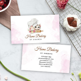 Carte De Visite Bakery Chef Kitten