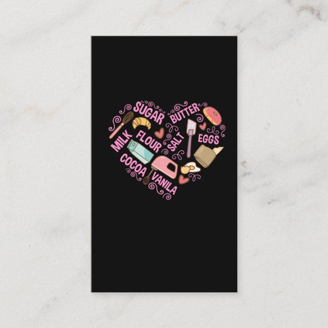 Carte De Visite Baking Love Baker Tools Pâtisserie Chef Beurre Oeu (Devant)