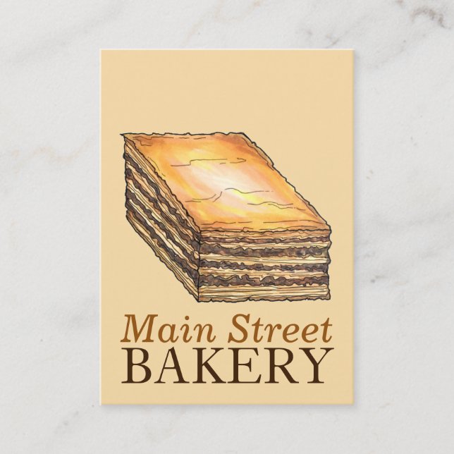 Carte De Visite Baklava Dessert Pâtisserie Grecque Boulangerie Din (Devant)