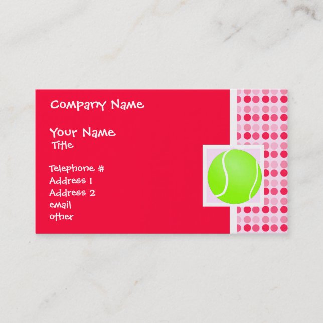 Carte De Visite Bal De Tennis (Devant)