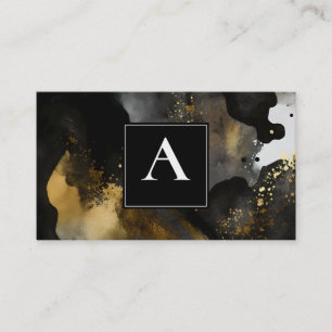 Carte De Visite Balayage Primordial Design Abstrait Or Noir