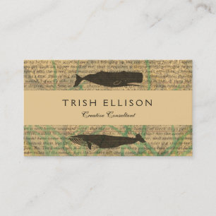 Carte De Visite Baleine antique Vie marine