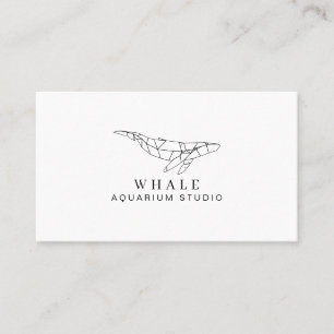 Carte De Visite Baleine de poissons d'aquarium en poly basse blanc