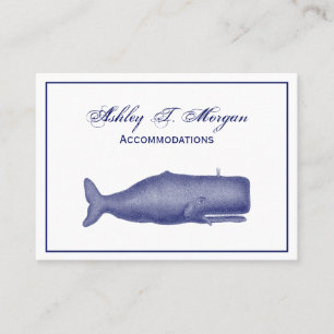 Carte De Visite Baleine stylisée vintage du 19e siècle #1 N Bleu