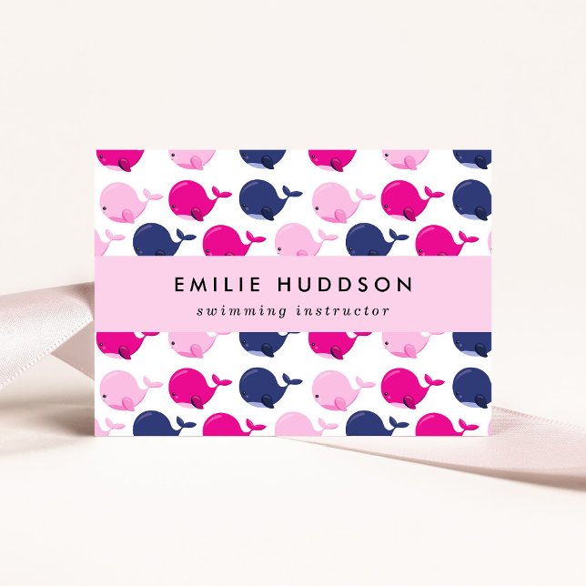 Carte De Visite Baleines mignonnes, Instructeur de natation, Entra (Créateur téléchargé)