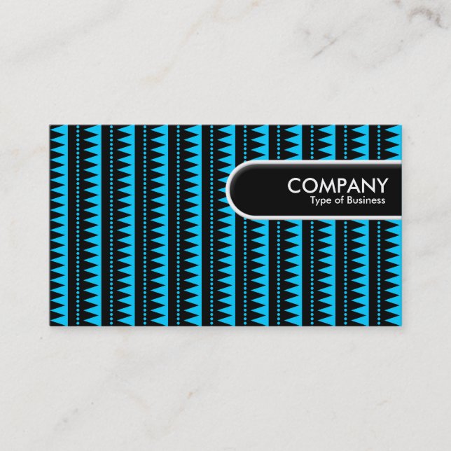 Carte De Visite Balise Arête Arrondie - Motif Aztec - Sky Blue (Devant)