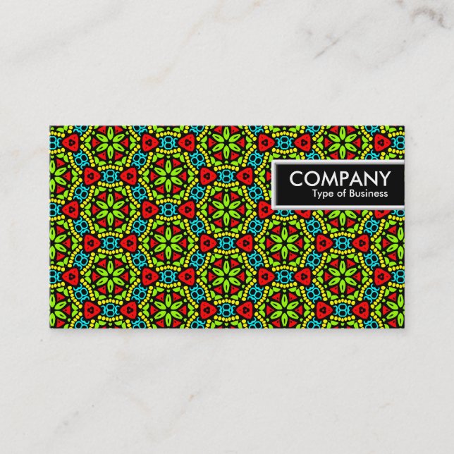 Carte De Visite Balise de bord - Fleur verte géométrique (Devant)