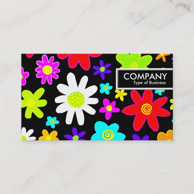 Carte De Visite Balise de bord - Fleurs de dessin (Devant)