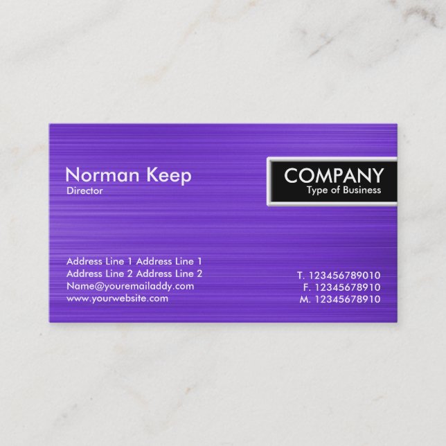 Carte De Visite Balise de bord - Texture de violet brossé (Devant)