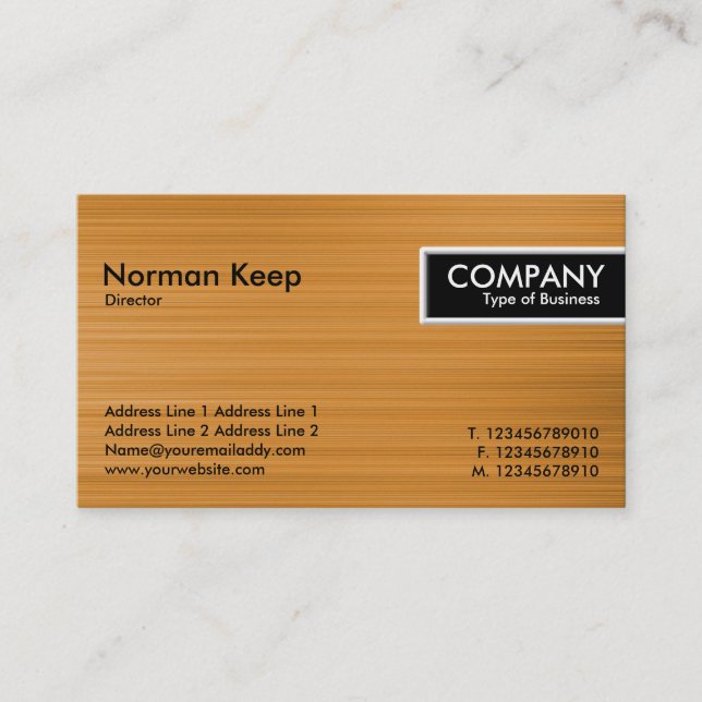 Carte De Visite Balise de bord - Texture ocre brossée (Devant)