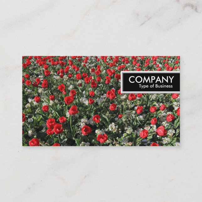 Carte De Visite Balise de bord - Tulipes rouges et primeurs (Devant)