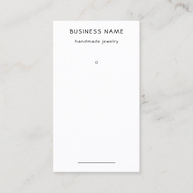 Carte De Visite Balise de prix simple d'oreille noire et blanche (Devant)