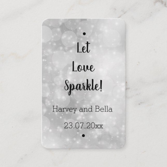 Carte De Visite Balise Editable Let Love Sparkle Sparkler (Devant)