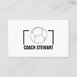 Carte De Visite Balle de Football Noir & Blanc, Joueur de Football