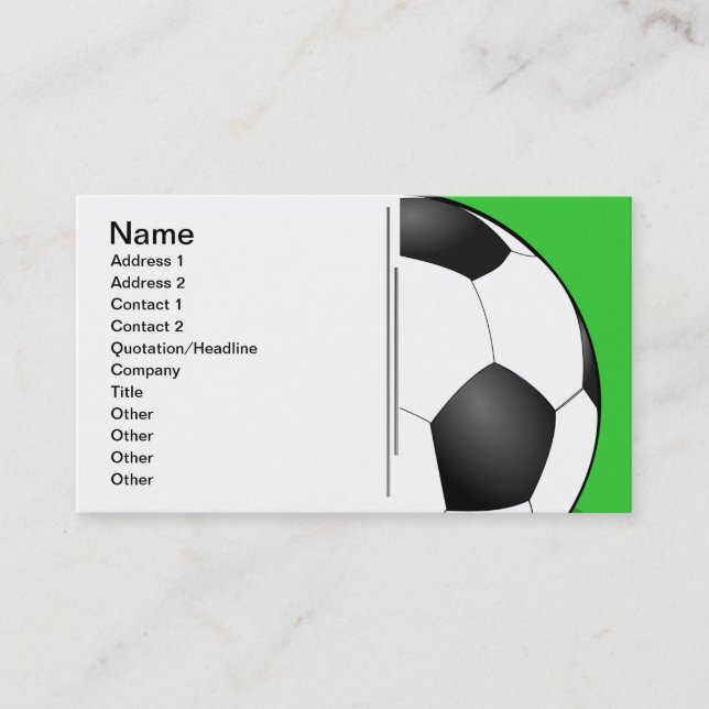 Carte De Visite Balle de soccer personnalisée (Devant)