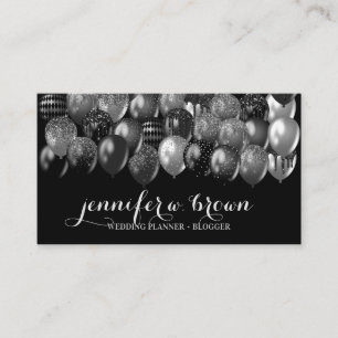 Carte De Visite Ballons à billes en argent du planificateur d'évén