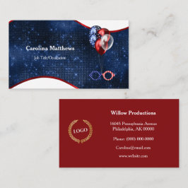 Carte De Visite Ballons bleu rouge patriotique