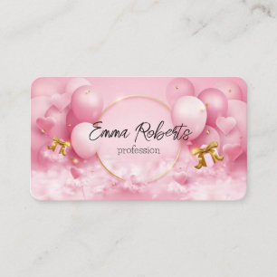 Carte De Visite Ballons de fête d'anniversaire Coeur cadeau