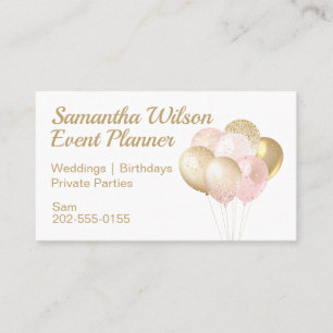 Carte De Visite Ballons d'or rose