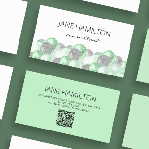 Carte de visite Ballons Pailletés Code QR