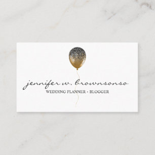 Carte De Visite Balloon Gold Event Party Planning Glitz