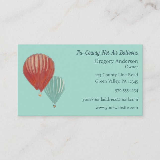 Carte De Visite Balloons à air chaud peints personnalisés (Devant)