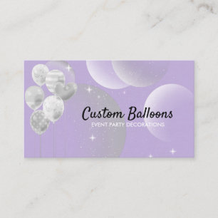 Carte De Visite Balloons Lilac Violet Décor de la fête