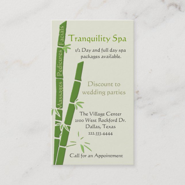 Carte de visite bambou (Devant)