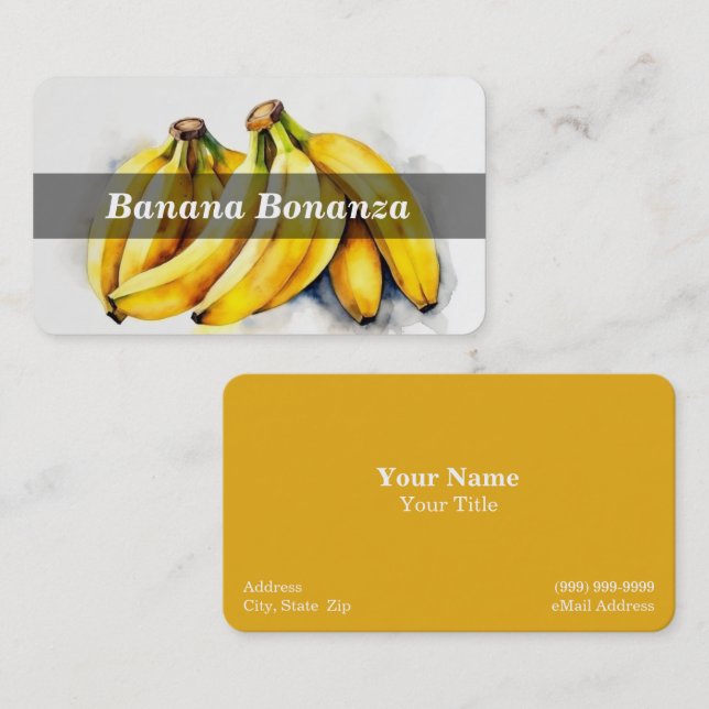 Carte De Visite Banane / Bananes / Fruits (Devant / Derrière)