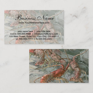 Carte De Visite Banc de homards dans l'océan, Art nouveau vintage
