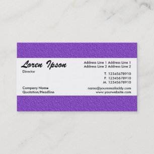 Carte De Visite Bande centrale 020 - Texture violette embossée