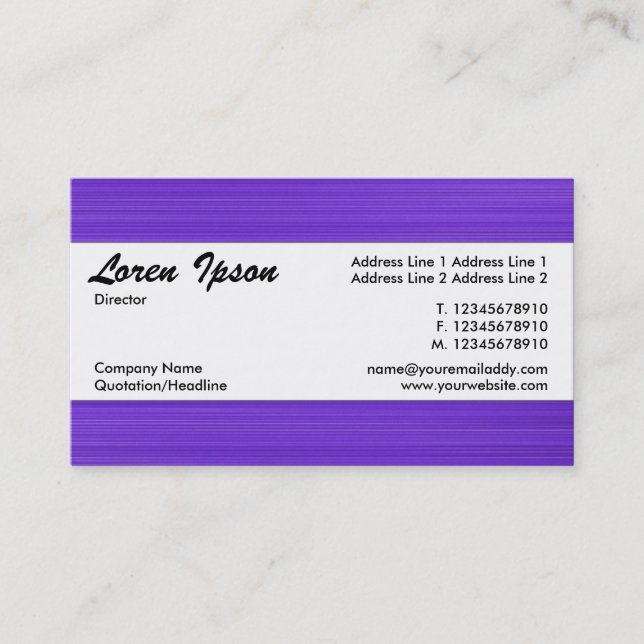 Carte De Visite Bande centrale 115 (Devant)