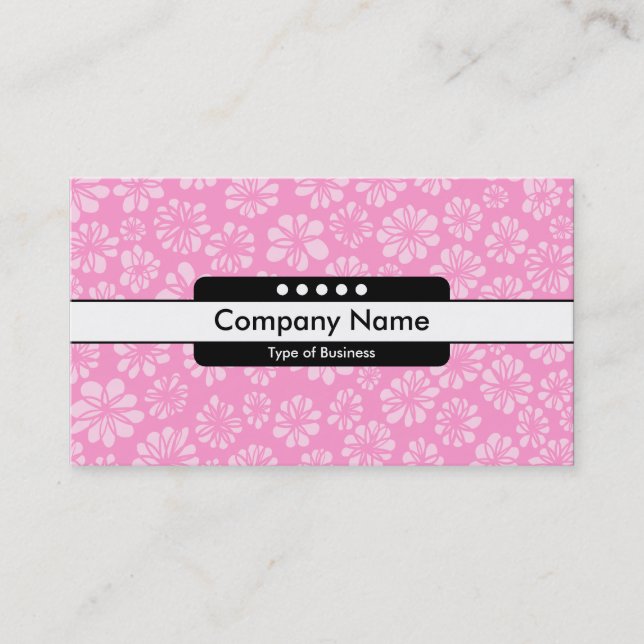Carte De Visite Bande centrale 5 emplacements - Floral rose (Devant)